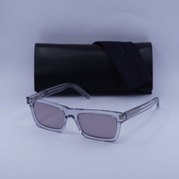 Saint Laurent SL461 BETTY 013 Rectangle Sunglasses - Grey/Violet - Picture 1 of 12
